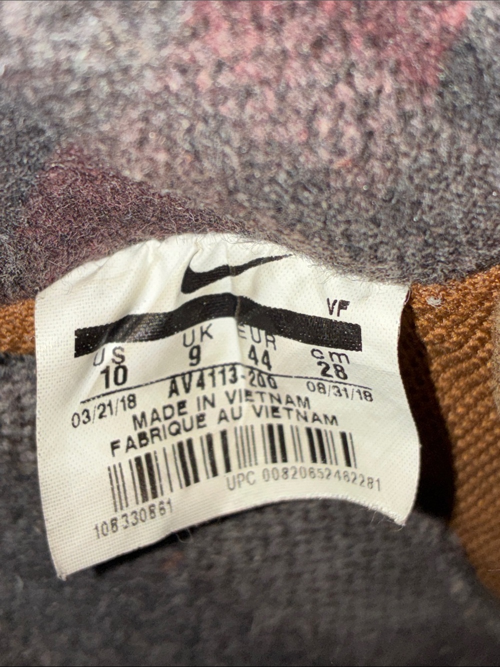 Nike x Carhartt WIP Air Force 1 Low 'Ale Brown Mens size 10 Brown - Picture 11 of 11
